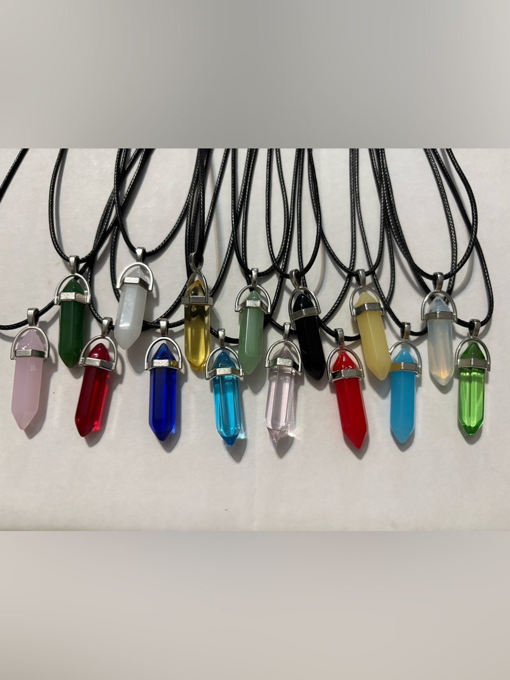 Polished Crystal Point Pendant Necklace - Multiple Colors